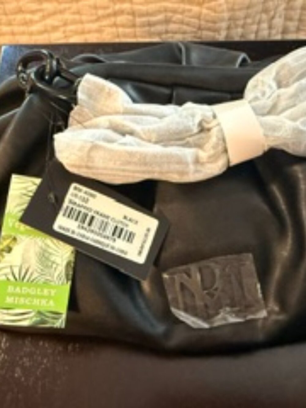 Badgley Mischka Vegan Leather Wrapped Frame Clutch